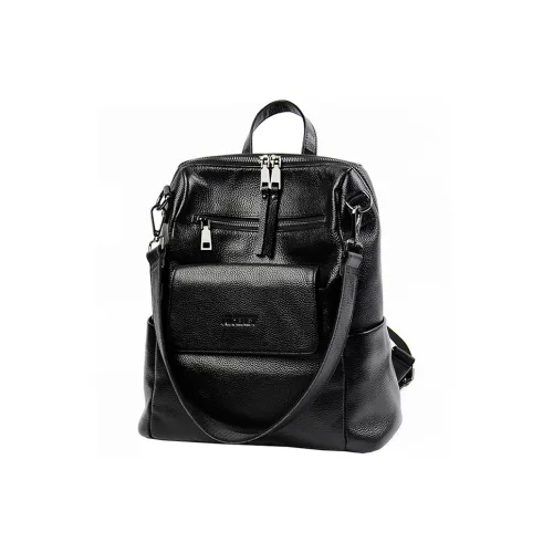 ALOENEY Натуральная кожа крупнозернистая текстура коровьей кожи мягкая кожа через плечо портативный одно плечо рюкзак женский черный