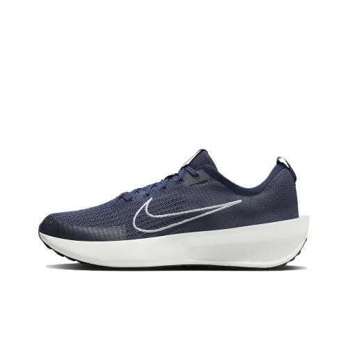 nike Interact Run Slip Resistant Abrasion Resistant Low Топ Повседневный Беговые кроссовки Унисекс Синий Белый