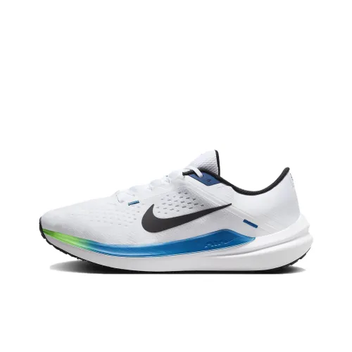 Nike Air Winflo 10 Устойчивый к истиранию Дышащий Низкий Топ Повседневная Тренировочная Беговая Обувь Мужская Белый Синий