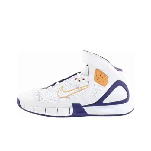 Nike 2K5 Air Zoom Huarache Kobe Laser LA Map MID Top Vintage Баскетбольные Кроссовки Мужские Белый Желтый Синий