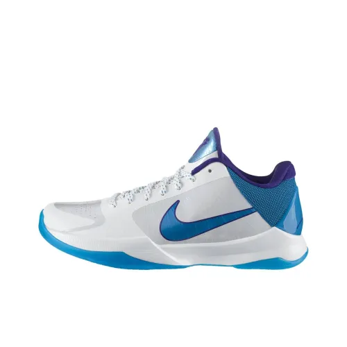 Nike Zoom Kobe 5 Draft Day Нескользящий Легкий MID Баскетбольные кроссовки Мужской Белый Синий