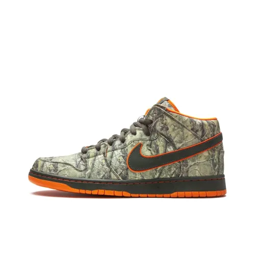 Nike Dunk SB Mid Топ Скейтборд Кроссовки Мужские Серый Оранжевый Камуфляж