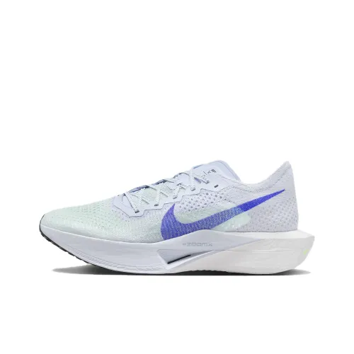 Nike ZoomX Vaporfly 3 Противоскользящий Устойчивый к истиранию Низкий Топ Марафон Беговые кроссовки Мужские Белый Синий