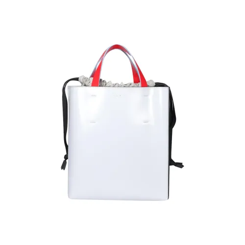 MARNI Museo Телячья кожа Тоут Сумка Сумка для покупок Сумка через плечо Сумка Маленькая Женская Белая и Черная