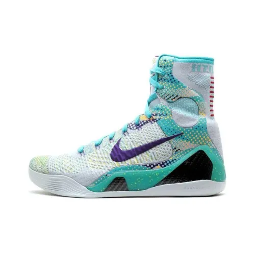 nike Kobe 9 Elite Hero Draft Day Expression Нескользящий Легкий Высокий Топ Баскетбольные кроссовки Мужской Серый Зеленый