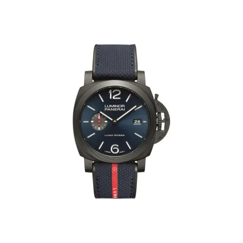 PANERAI Автоматический Механический Часы Мужские 44 мм Синий Циферблат Углеродное Волокно Чехол Часы Резиновый Ремешок