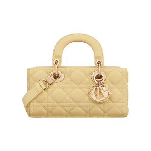 DIOR LADY D JOY Lambskin Сумка Lady Dior Сумка через плечо Сумка Маленькая Женская Светло-желтая
