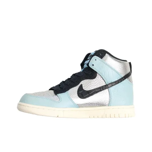 Nike Dunk High LX High Топ Скейтборд Кроссовки Женские Синие и Серебряные