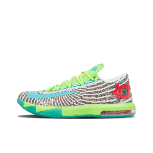Nike KD 6 Slip-resistant Abrasion-resistant Low-top Баскетбольные кроссовки для игры Мужской Зеленый