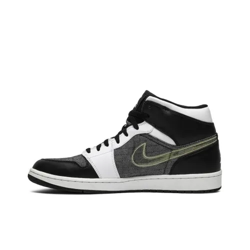 Jordan Air Jordan 1 Ретро День Отцов Топ Винтажные баскетбольные кроссовки Мужской Черный Белый