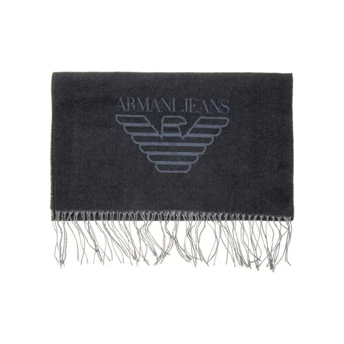 EMPORIO ARMANI Вязаные шарфы унисекс серого цвета