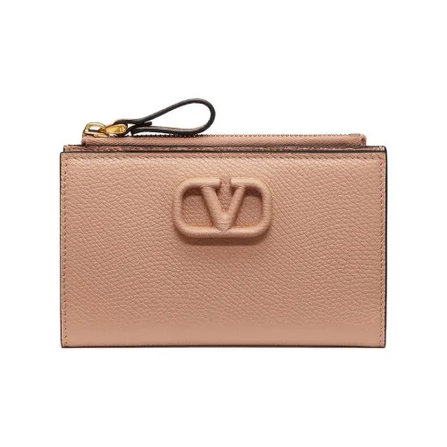 Valentino VlogoGARAVANI Кошелек из крупнозернистой коровьей кожи женский цвет умбра