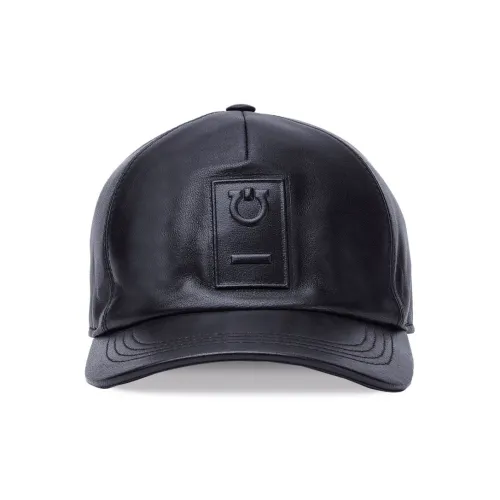 FERRAGAMO Lambskin Cotton Baseball Caps Men's Black