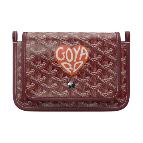 GOYARD Холст и кожа Конверт Сумка Сумка через плечо Сумка на плечо Унисекс Бордовый и Оранжевый Маленькое сердце