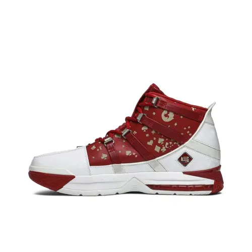 Nike Lebron 3 Zoom All Star High Топ Винтажные Баскетбольные Кроссовки Мужские Белый Красный
