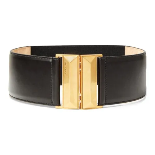 Jimmy Choo Letter Label Leather Belts Women's Black