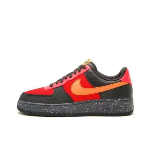 Nike Air Force 1 Амортизация Износостойкие Низкие Кроссовки для Скейтбординга Унисекс Черные Красные