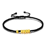 [Улучшенный] 5 золотых бусин [Черная веревка золотая весит примерно 0,35 грамма]