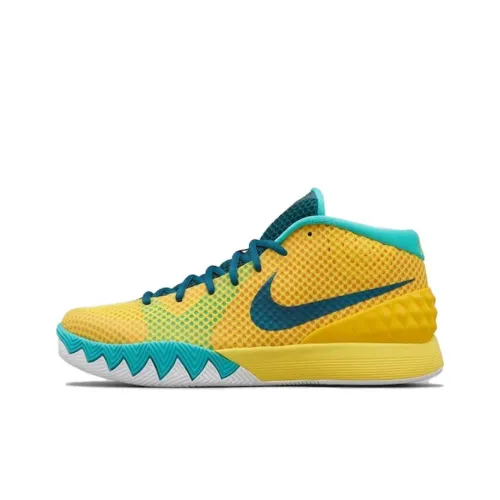 Nike Kyrie 1 Letterman Нескользящий Легкий MID Баскетбольные кроссовки Мужской Желтый