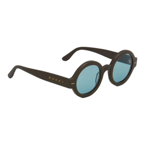 MARNI Металлический Ацетат Круглые Солнцезащитные Очки Мужские Коричневые