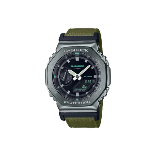 CASIO G Shock Кварцевый механизм Тканевый ремешок Часы Мужские Черный циферблат GM 2100CB 3APR