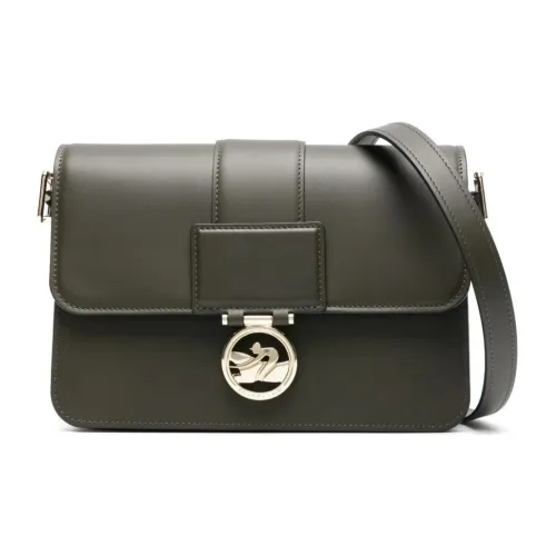 LONGCHAMP Коробка TROT Телячья кожа Сумка через плечо Средняя Женская Хаки зеленый