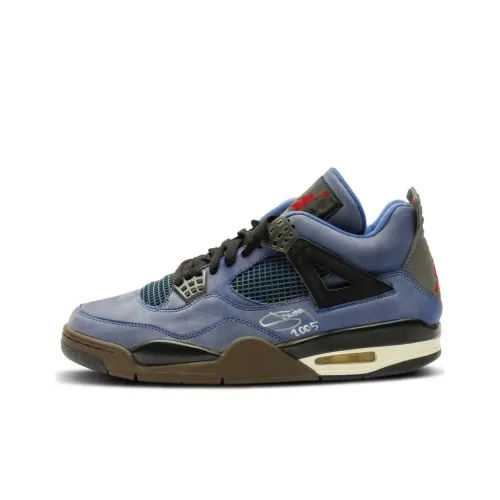 Eminem x Jordan Air Джордан 4 'Encore' Slip-Resistant Low Top Винтажные баскетбольные кроссовки Мужские Синий Черный