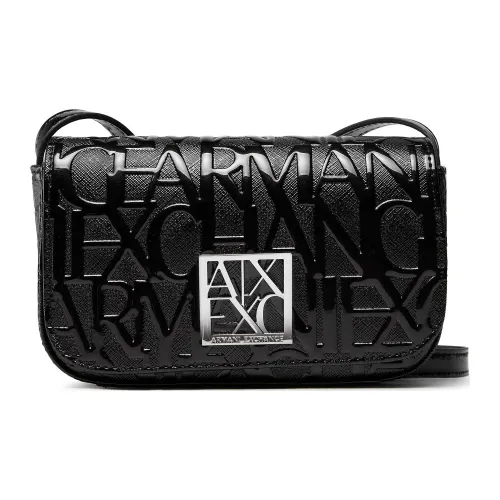ARMANI EXCHANGEAE Кожа Портативный Crossbody Сумка Сумка через плечо Женская Черная