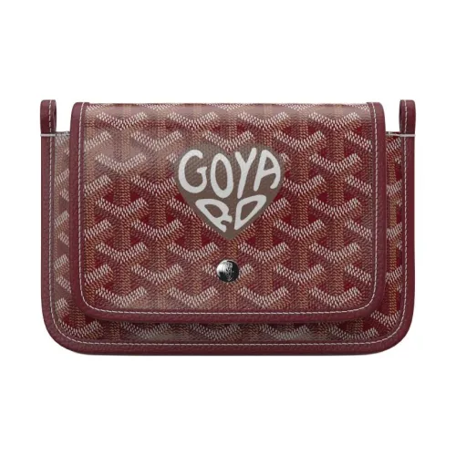 GOYARD Холст и кожа Конверт Сумка Сумка через плечо Сумка на плечо Унисекс Бордовый и Каштановый Маленькое сердце