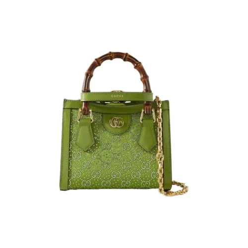 GUCCI Canvas с кожаными вставками холщовая сумка сумка Lady Dior сумка на одно плечо мини женская зеленая