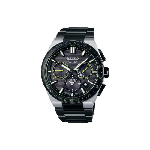 SEIKO Astron Series Мужские часы Солнечный кварцевый механизм Титановый ремешок Черный циферблат