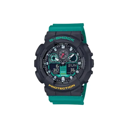 CASIO G SHOCK Кварцевый механизм Смольный ремешок Часы Унисекс Зеленый циферблат