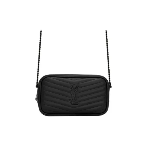 SAINT LAURENT LOU Корова Кожа Camera Сумка Сумка через плечо Сумка на плечо Женская Черная