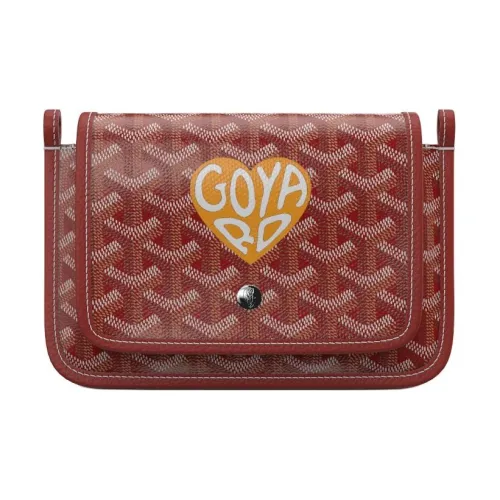 GOYARD Plumet Холст и Кожа Конверт Сумка Сумка через плечо Сумка на плечо Унисекс Красный и Желтый Маленькое Сердце