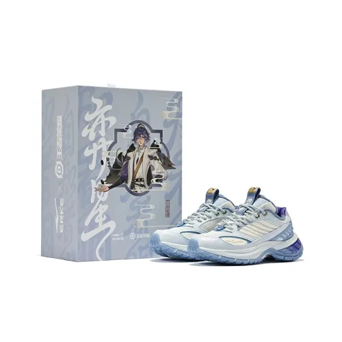 Erke Амортизация Низкий Топ Беговые кроссовки Мужские Пыльно-синий