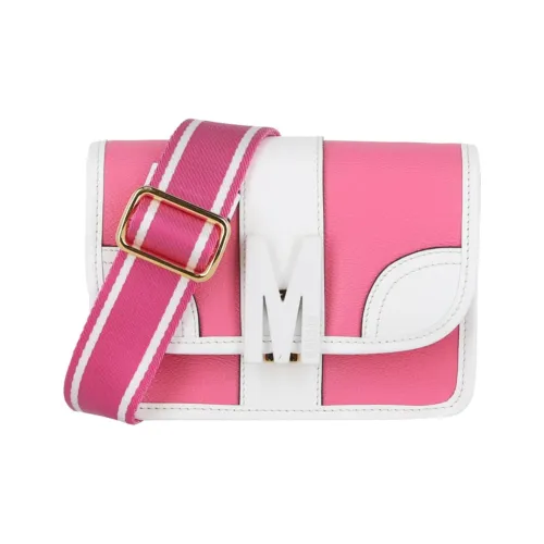 MOSCHINO Сумка через плечо из кожи женская розовая и белая