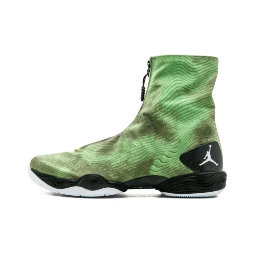 Jordan Air Джордан 28 Зеленый CAMO Противоскользящий Легкий Устойчивый к истиранию Высокий Топ Баскетбольные кроссовки