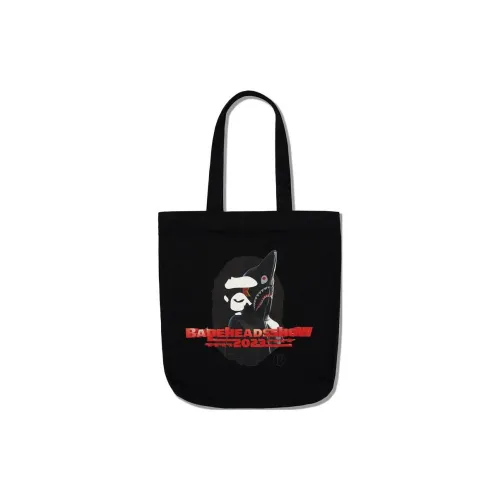 A BATHING APE BAPE совместная брендированная хлопковая сумка-тоут сумка для покупок сумка через плечо сумка обычного размера унисекс черный