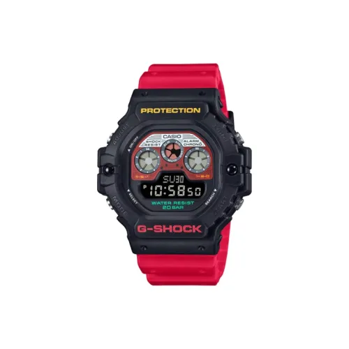CASIO G SHOCK Кварцевый механизм Смольный ремешок Часы Унисекс Красный циферблат