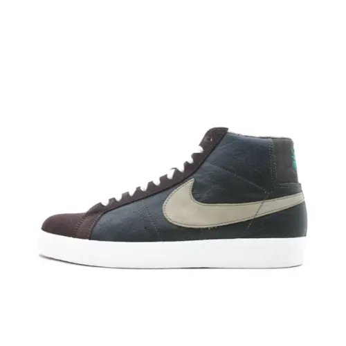 Nike Blazer Амортизация Износостойкий MID Топ Скейтборд Кроссовки Унисекс Синий