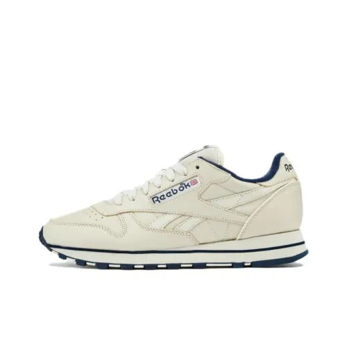 Reebok Classic Leather Беговые кроссовки Низкие Топ Экрю Унисекс