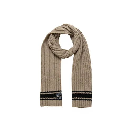 ARMANI EXCHANGEAE Овечья шерсть Полиамид Вязаные шарфы Женские Кофе