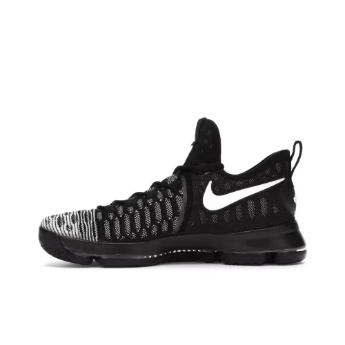 Nike KD 9 Амортизация Баланс Низкий Топ Баскетбольные Кроссовки для Игры Мужской Черный Белый Международная Версия