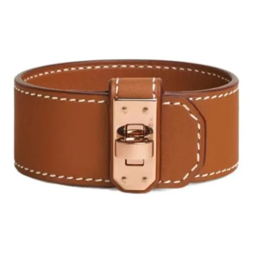 HERMES Кожа Наручные повязки Женские Коричневый