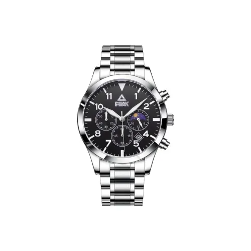 PEAK Pilot Collection Кварцевый механизм ремешок из нержавеющей стали черный циферблат мужские часы