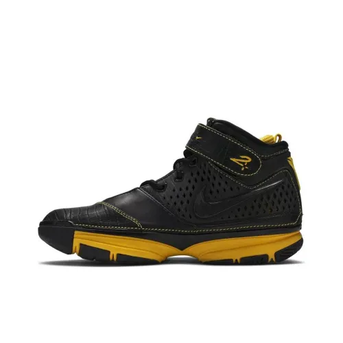 nike Zoom Kobe 2 ZK2 Kobe 2 Нескользящий Легкий MID Топ Винтажные баскетбольные кроссовки Мужской Черный Желтый