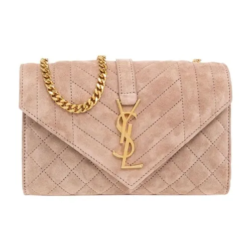 SAINT LAURENT Телячья кожа Портативная Сумка через плечо Сумка на плечо Средняя Женская Розовая
