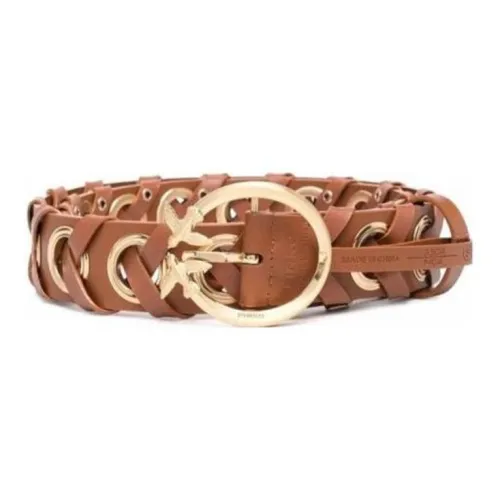 PINKO Логотип пряжка шпилька кожаные ремни женский коричневый ширина 4 см