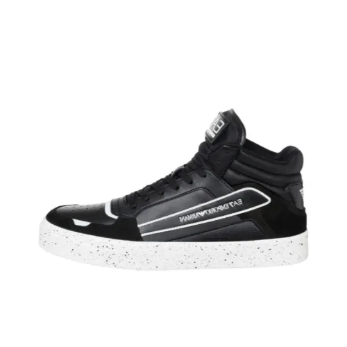EMPORIO ARMANI EA7 Скейтборд Кроссовки Высокие Белые Черные Мужские