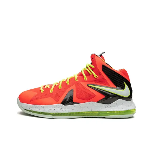 Nike Lebron 10 Elite 'Яркий Малиновый' Износостойкий и Легкий MID Баскетбольные кроссовки Мужской Черный и Оранжевый